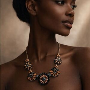J. Crew Flower Rhinestone Statement Necklace